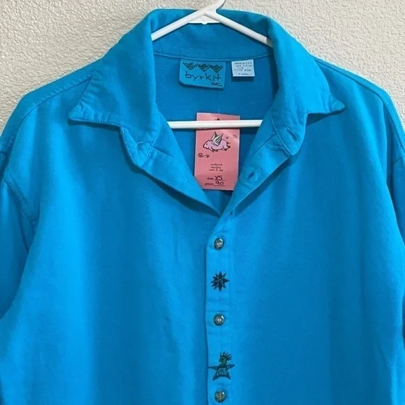 Byrkit Inc NWT Teal Blue Long Sleeve Shirt - Picture 3 of 16